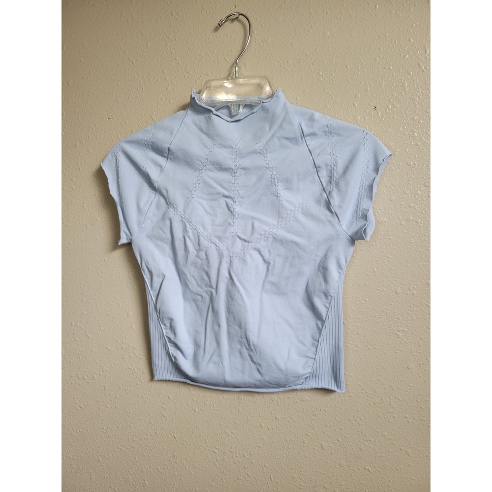 Free People Movement Women's Good Karma Sky Blue Crop Top Size S/M